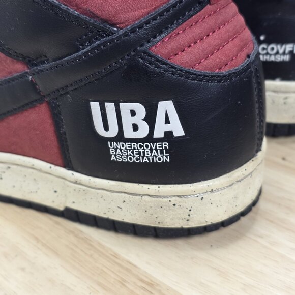 Men’s Size 5 - Nike x Undercover Dunk HI 1985 UBA Red Black White DD9401-600 - Picture 8 of 10